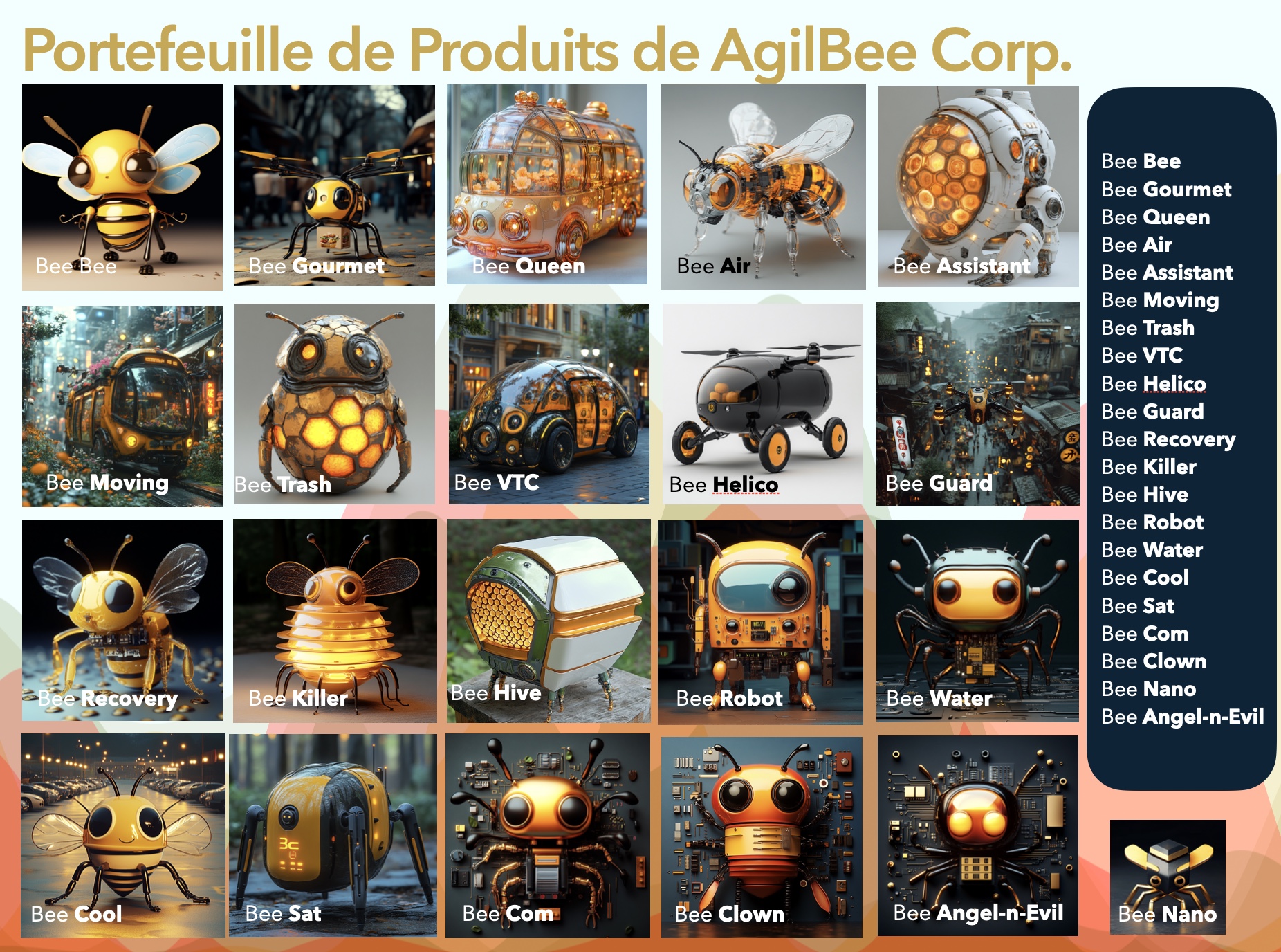 Portefeuille de Produits de AgilBee Corp.
